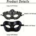 2pcs Elegant Black Lace Masquerade Mask Set Couples - Perfect for Venetian Party, Mardi Gras, and Halloween Celebrations. 
