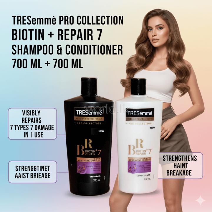 Tresemme%20Pro%20Collection%20TBRS%20Biotin%20+%20Repair%207%20SHAMPOO%20&%20CONDITIONER%20700%20ML+%20700ML%20with%20Biotin%20&%20Pro-Bond%20Complex%20-%20Image%203