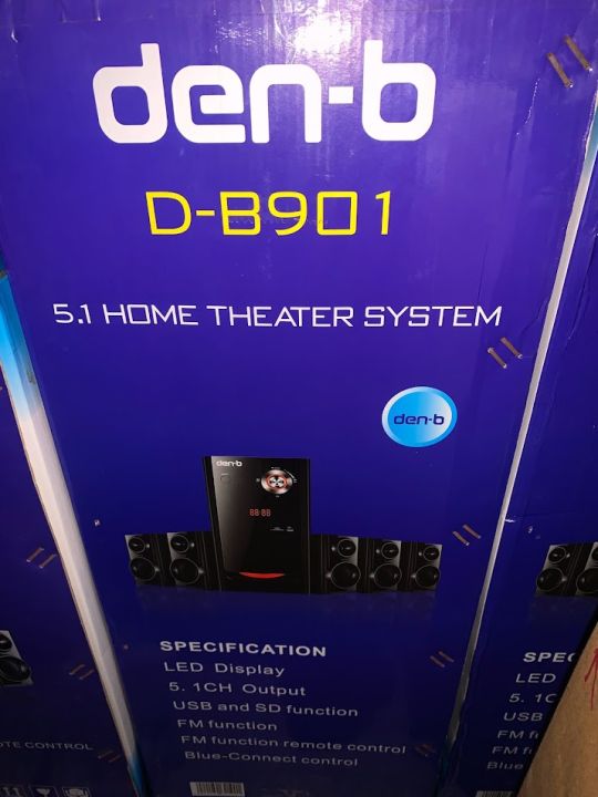 Den-B%205.1%20Bluetooth%20Speaker%20System%20with%205%20Speakers%20Surround%20Sound%20with%20Remote%20Control%20Black%20Den%20B%20-%20Image%205
