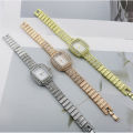 New 2024 Diamond Square Women's Quartz Bracelet Watch Good-looking Women's Casual Fashion Watch Watch. 