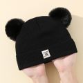 Winter Children Warm Baby Knitted Hats With Pom Pom Kids Knit Beanie Hats Solid Color Children's Hat For Boys Girls Accessories. 