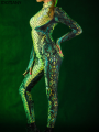 Green Snake Jumpsuit Women Zentai Suit Gothic Morphsuit Animal Bodysuits Women Rave Costume Halloween Festival Party Outfit. 