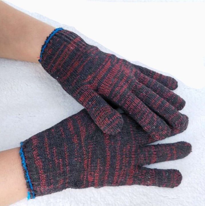 LeiyanLuxury 1200 Cotton Hand Glove Safety String Knit Work Gloves Grip Men Women BBQ Thicker Knitted Cut Repair (1 pair)