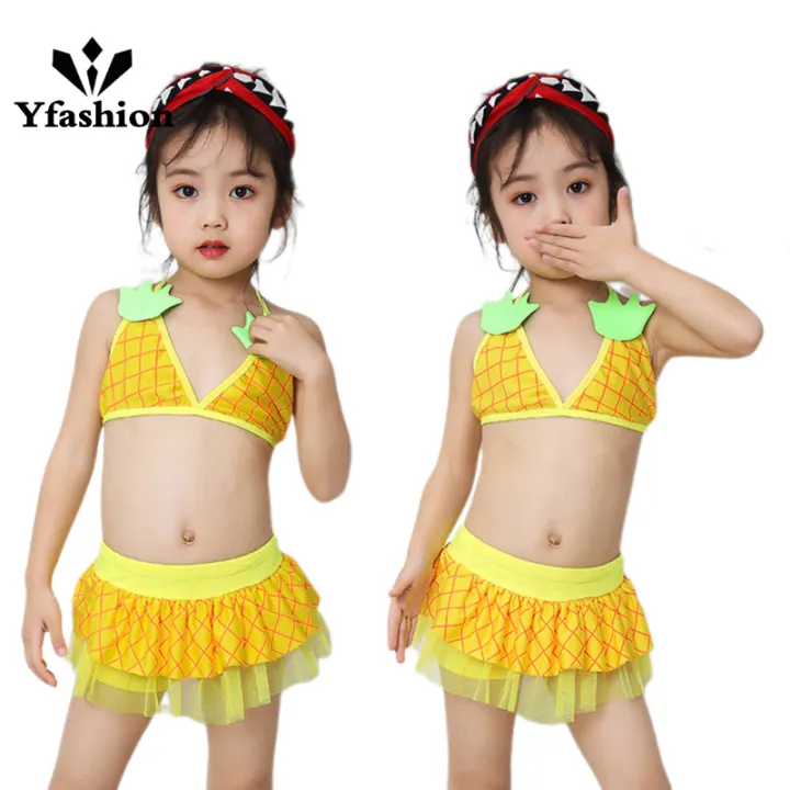 Yfashion%202%20Pieces%20Girls%20Cotton%20Split%20Swimsuit%20Multi-color%20Sweet%20Cute%20Bikini%20Swimwear%20For%200-2%20Years%20Old%20Kids%20-%20Image%204