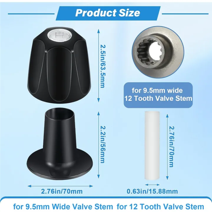 Metal%20Matte%20Black%20Shower%20Knob%202%20Piece%20Replacement,%20for%20Price/%20Tub%20Shower%20Handle,%202%20Faucet%20Handle%20Trim%20Kit%20-%20Image%202