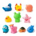 1/10 Pcs/set Baby Cute Animals Bath Toy Swimming Water Toys Soft Rubber Float Squeeze Sound Kids Wash Play Funny Gift. 