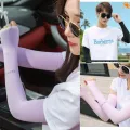 【WEJA】Unisex Korea Stretch Sport Sunscreen Gloves cuff Covers UV Protection Arm Hand Cooling Long Sleeves Cooler Sun Block Protect Skin Golf, Hiking, Cycling, Camping Outdoor Activities. 