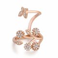 【IKE】Korean Butterfly Opening Ring for Ladies  Flower Finger Ring 3 Colors AAA Austria Wedding Jewelry. 
