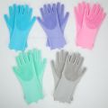 Dish 2 Gloves Magic Silicone Kitchen Tool 1 Cleaning Dropshipping Washing Dishwashing Scrubber In Rubber Sponge Housekeeping(Purple 1 Pair_33X12Cm). 