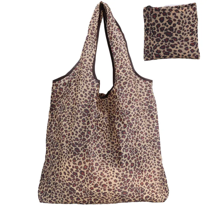 【ALLGOOD】Fashion Printing Foldable Eco Friendly Shopping Bag Tote Folding Pouch Handbags Convenient Large Capacity for Travel Grocery Bag
