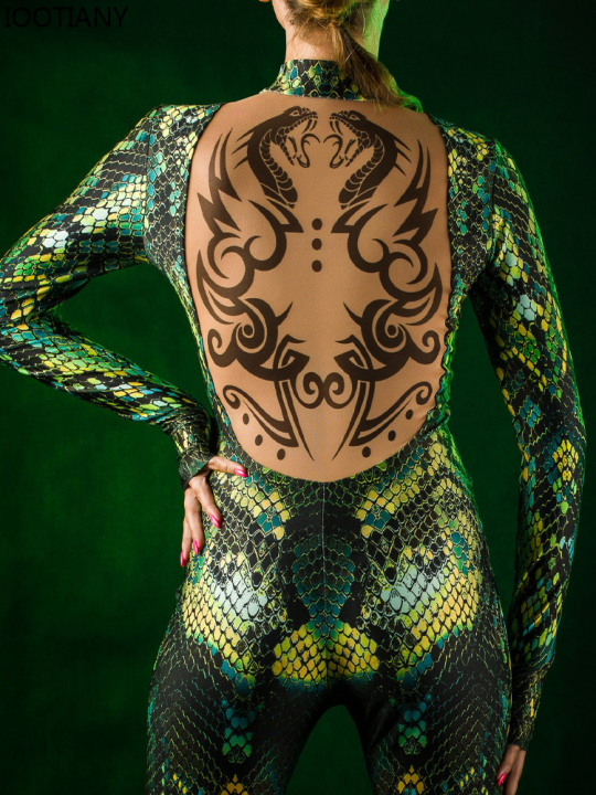 Green%20Snake%20Jumpsuit%20Women%20Zentai%20Suit%20Gothic%20Morphsuit%20Animal%20Bodysuits%20Women%20Rave%20Costume%20Halloween%20Festival%20Party%20Outfit%20-%20Image%205