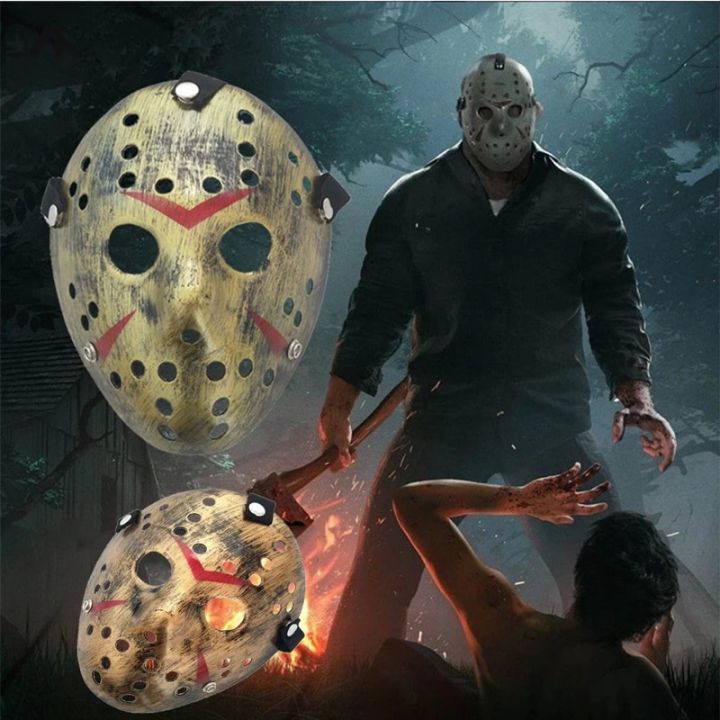 【HUT】 Movie Hockey Mask Jason Voorhees Friday The 13Th Horror Scary Mask Halloween Party Cosplay Masks For Adult Men Halloween Gift