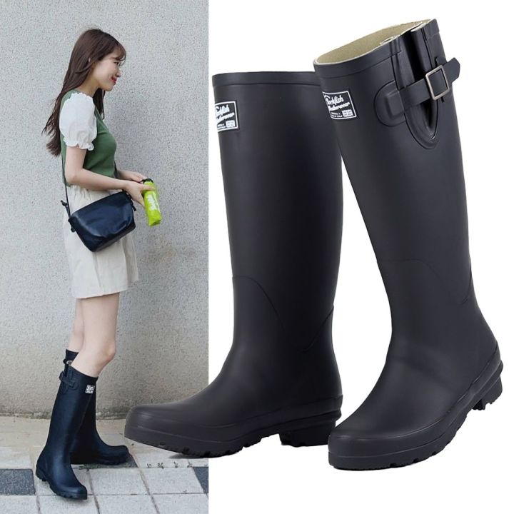 Spring%20and%20Summer%20Knee-High%20Rain%20Boots%20Non-Slip%20Men's%20and%20Women's%20Rubber%20Boots%20British%20Fashion%20Catch%20the%20Sea%20Rubber%20Boots%20Women's%20Western%20Style%20Slim%20Fit%20Riding%20Boots%20Shoe%20Cover%20-%20Image%206