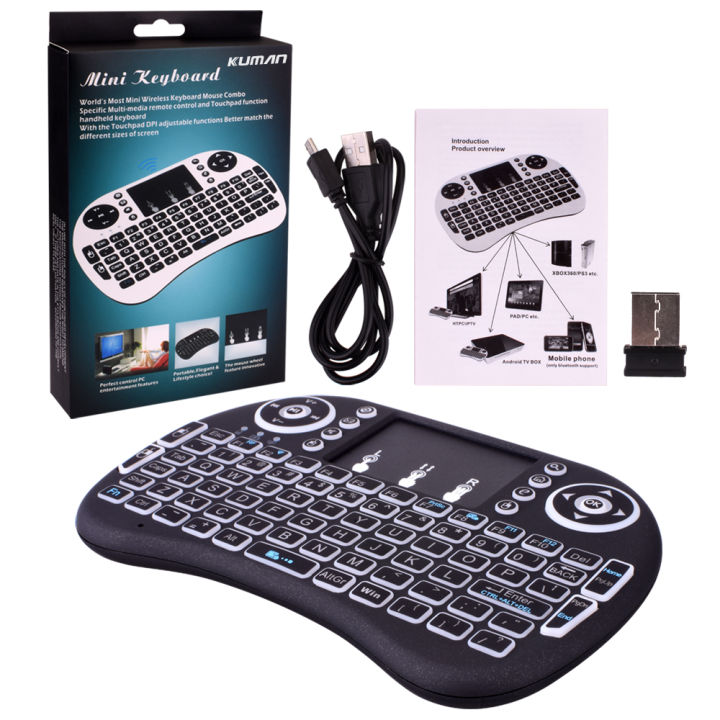 Mini Wireless Keyboard with Touchpad, 2.4Ghz Wireless Mini Handheld Remote Control Keyboard with Rechargeable Battery by Gecen Compatible with, Smart TV, HTPC, PS3,etc.