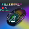 HXSJ T90 2.4G Wir-ele-ss Mechanical Mouse RGB Gaming Mouse Ergonomic Design 10 Million Keystroke Lifetime 3600DPI 11 RGB Lighting Modes. 