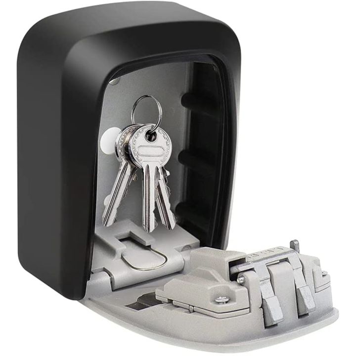 Key Lock Box 4-Digit Combination Waterproof Portable Key Storage Box ...
