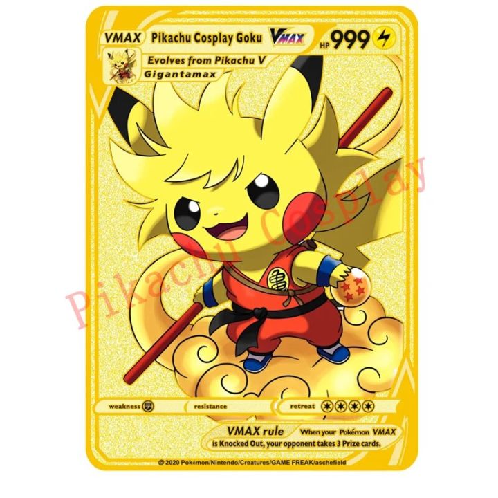 pokemon cards golden 27 Styles Pokemon Pikachu Cosplay Goku Luffy Gold Metal Saint Seiya Toys Hobbies Hobby Collectibles Game Collection Anime CardsParty Games Crafts