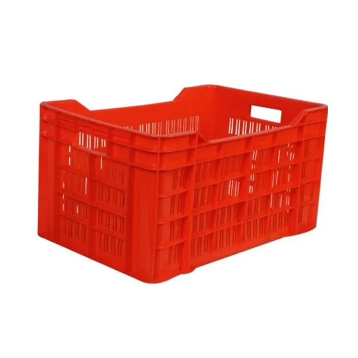 Multicolor Crate Perforated All Sides With Handle  Plastic Crate 54x36x30 Cm | Basket for Large Storage Bin | Vegetable | Fruit | Fish | | Nisaco Mall