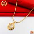 Gold Plated Guarantee Fox Chain with White Stone Derana Pendant 18-24 inch Stylish Necklace Design - Free Gift Box. 