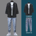 Men's Casual Sports Suit Men's Suit Matching Handsome Trendy Summer2023New Fashion Boys' Clothes. 