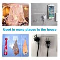 Strong Adhesive Hook Power Plug Socket Hanger Holder Wall Self Sticky Hooks Multi-function Storage. 
