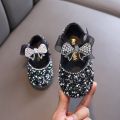 【VA VA VOOM】2023 Rhinestone Sequins Girls Princess Shoes Children Party Dance Shoes Student Spring Autumn New Flats Kids Performance sandals. 