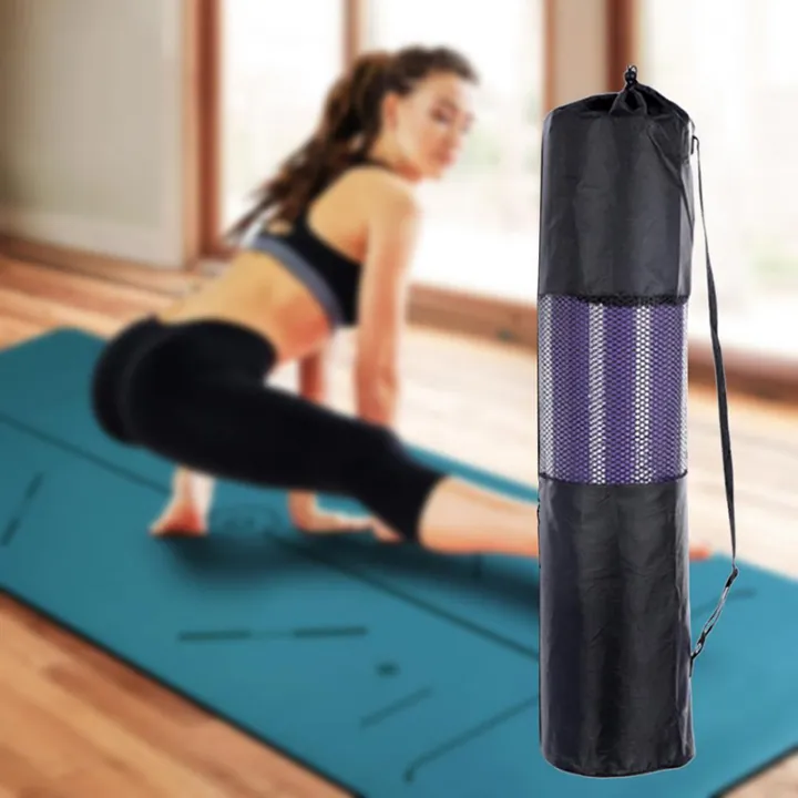 Convenience Black Yoga Backpack Yoga Mat Waterproof Backpack Carrier Mesh Adjustable Strap Sport Tool Gym Bags Multiple Sizes Moyao