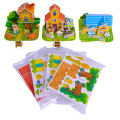 3D Stereo Puzzle Cartoon House Castle Building Model DIY Handmade Early Learning Educational Toys. 