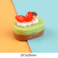 New Dollhouse Fruit Cake Resin Accessories Ice Cream Eating Cream Glue Edge Accessories Dollhouse Accessories. 