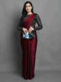 New Wedding Wedding Party wear Solid Plain Satin Saree With Heavy Sequin Work Blouse. 