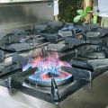 Stainless steel four burner high pressure gas stove/cooker. 