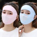 Sunscreen Mask Summer Ice Silk Anti-UV Outdoor Sports Cycling Bike Motorcycle Scarf Breathable Thin Women Half Face Cover Sunlight Mall. 