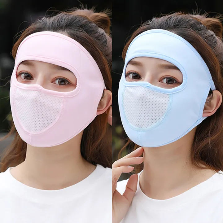 Sunscreen Mask Summer Ice Silk Anti-UV Outdoor Sports Cycling Bike Motorcycle Scarf Breathable Thin Women Half Face Cover Sunlight Mall