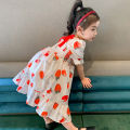 Girls Dresses Baby Girls Fashion Cute Dress Toddler Baby Kids Strawberry Ruched Princess es Clothes. 
