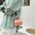 (MG)Women Kid Cute Jelly Mini Bag Square Sling Bag Crossbody Pearls Bag Beg Tangan Budak Kanak Kecil Wanita Perempuan. 
