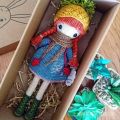 diy Material Package Crochet Knitting Yarn Doll Can Hold Big Doll Snowflake Girl Five-Strand Milk Cotton 45 cm High. 