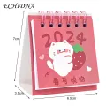 Lightweight Desktop Calendar 2024 Cute Cartoon Mini Desk Calendar Daily Planner for Home Office School Decoration 2pcs Set Table 2024 Calendar. 