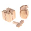 10Styles Kids Children Luban Lock Intellectual Brain Tease Game Puzzle 3D Handmade Wooden. 
