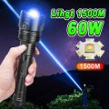 New 60W Zoom 1500m High Power Led Flashlights Rechargeable Flashlight With Usb Charging Ultra Powerful Torch Tactical Lantern. 