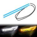 Universal 2Pcs DRL Light 60cm Car DRL LED Daytime Running Strip Light Flexible Automotive Waterproof LED Daytime Running Light Strip. 