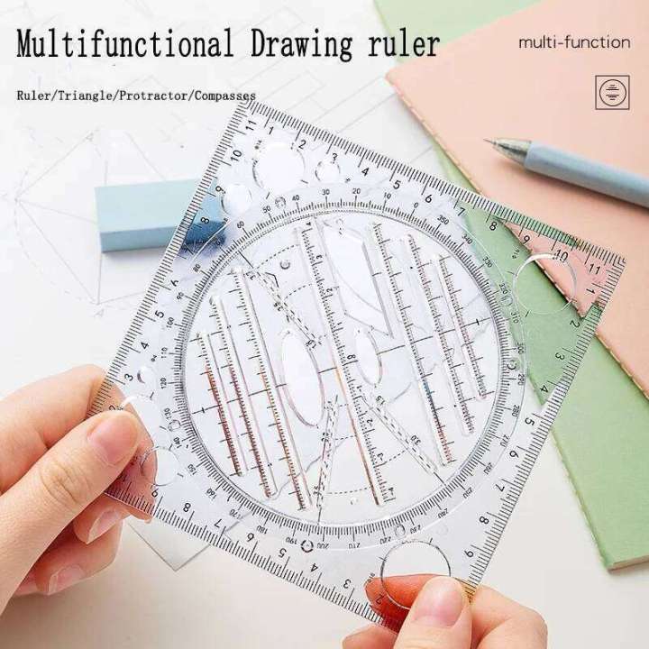 Math Ruler Circle 1PCS Multifunctional Universal Rotatable Set Math Circle Ellipse ...