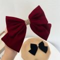 Retro Black Velvet Bow Hairpins for Women Fabric Camellia Flower Hair Clips Headdress Barrette Hairgrip Girls Hair Accessories. 