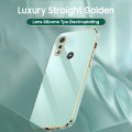 COROGI for Motorola Moto E6i Back Cover Luxury 6D Plating Soft Case Camera Lens Protection Square Frame Silicone Glossy Shockproof Mobile Phone Cases. 