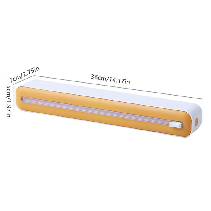 2in1 Plastic Wrap Dispenser Cling Film Dispenser Cutter Saran Wrap Dispenser Aluminum Foil Parchment Paper Injector Kitchen Tool