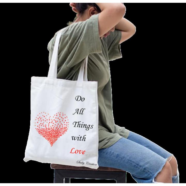 Tote Bag With Zipper and Inside Pocket For Women 100% Eco Friendly Stylish New Trend