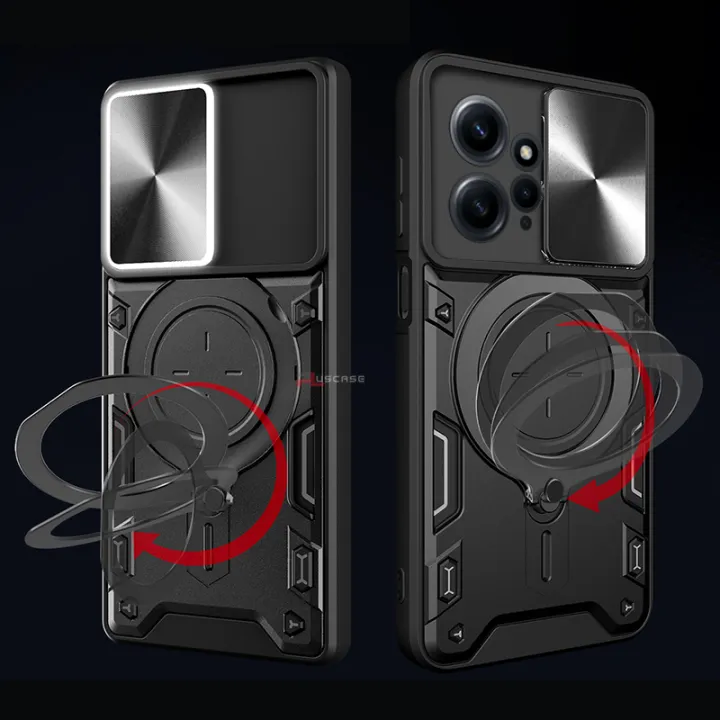 PlusCase%20for%20Xiaomi%20Redmi%20Note%2012%204G%20360%C2%B0%20Rotate%20Ring%20Stand%20Full%20Protection%20Slide%20Lens%20Cover%20Shockproof%20Case%20-%20Image%203