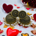 Black Gold Jimikki Earing Indian Jewelry Traditional Chandbali earings Jhumka Jhumki Dangle Earrings for Women, ear rings Perfect Gifts for Her. 