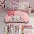Cute My Melody Plush Bag Anime Sanrio Melody Pink Stationery Storage Bag Cartoon Kawaii Pencil Case Girl School Birthday Gifts. 