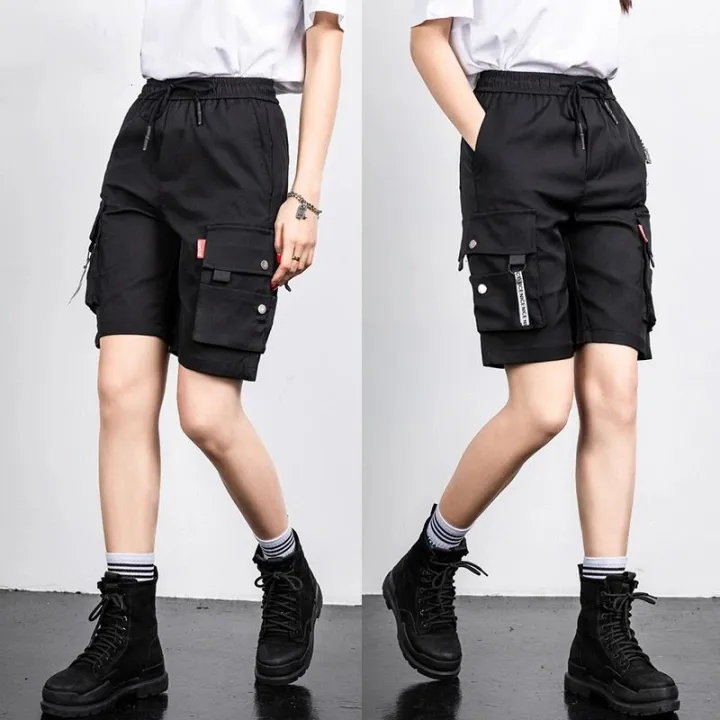 Shorts%20Women%20over%20the%20Knee%20Summer%20Thin%20Student%20Korean%20Style%20Loose%20Sports%20Versatile%20Slimming%20Leisure%20Cargo%20Fifth%20Pants%20Women%20-%20Image%203