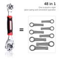 Hand Wrench 48 in 1 Swivel Head Multi Tool in One So Socket Ratchet 360 Degree Rotating Large Head Size Works Spline Bolts Multifunction Pass Torx 6-Point Universal Furniture Car Repair. 